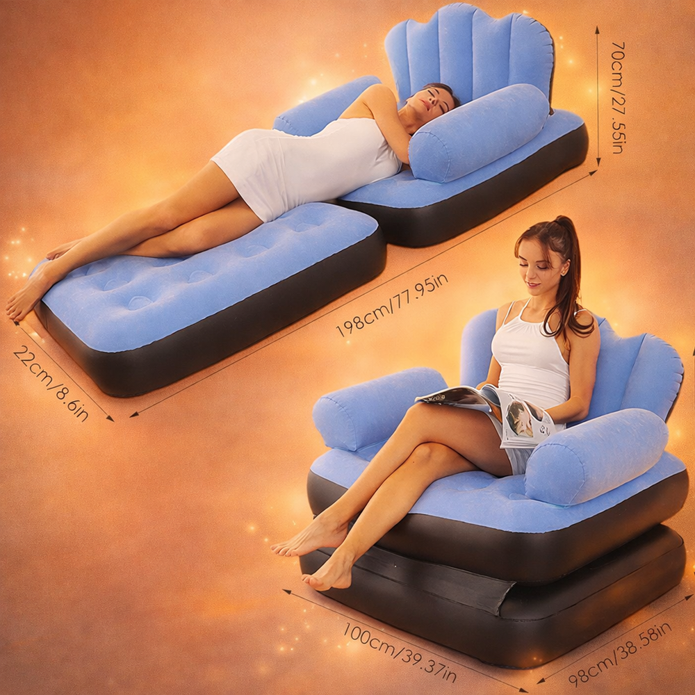 RelaxoAir 2 az 1-ben felfújható fotel és ágy – kényelmes levegős kanapéágy otthonra és vendégágyként (BBM) 4