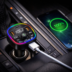 XHUA C6A autós Bluetooth FM transzmitter és MP3 lejátszó – USB gyorstöltő, kihangosító, LED kijelző (BBV) - Image 2