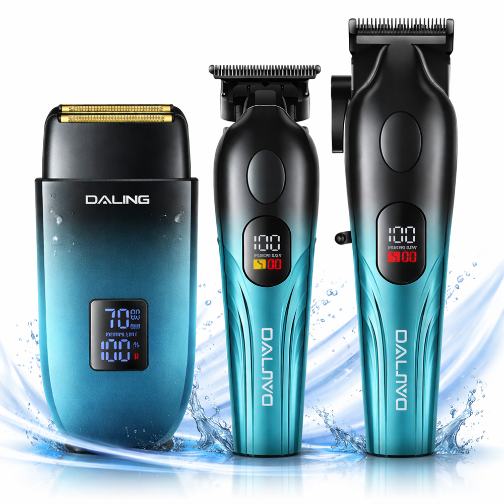 Daling DL-9306 professzionális hajvágó és szakállvágó szett – vezeték nélküli grooming kit borotvával (BBD) 1