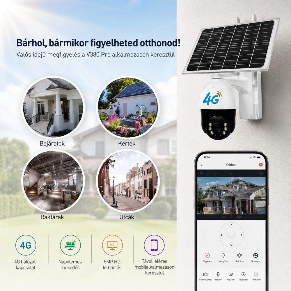 Ai Solar SPM-T0 5MP 4G napelemes kamera – kültéri vezeték nélküli biztonsági megfigyelő kamera mobilos eléréssel (BBD) 3