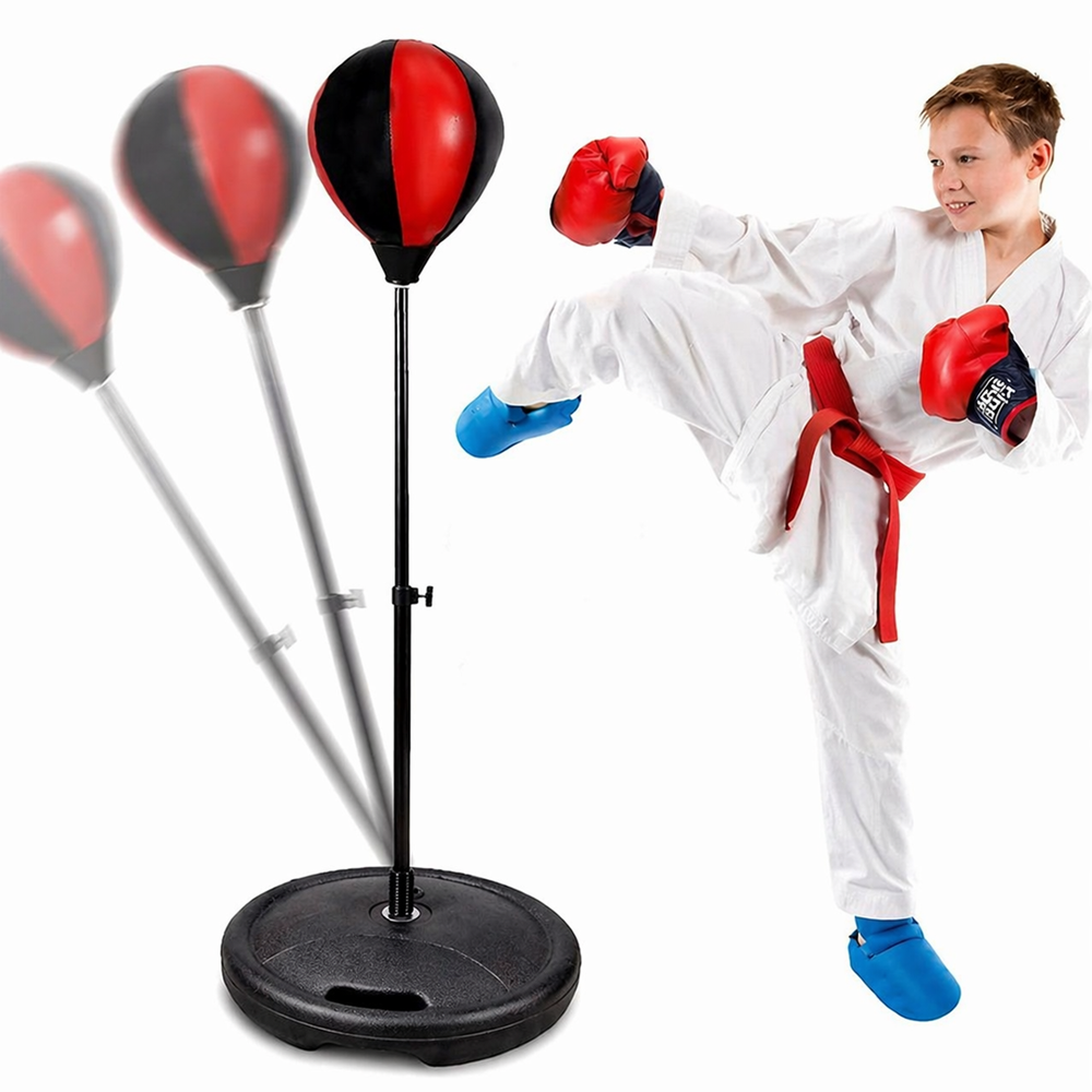 Gyerek bokszkészlet álló reflex labdával és kesztyűkkel – állítható bokszlabda szett 120 cm (BBJ) 1