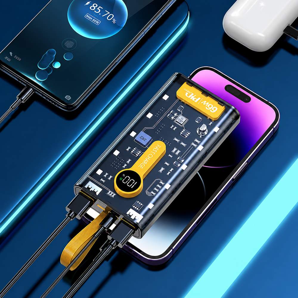 NEN XN-743 powerbank 28000mAh – 65W szupergyors töltésű hordozható külső akkumulátor (BBD) 6