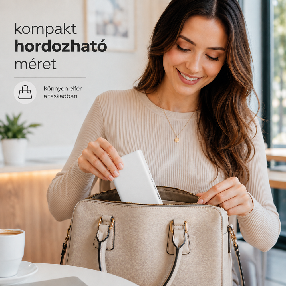 TEKONE JHW-4 powerbank 10000mAh – hordozható külső akkumulátor dupla USB csatlakozóval (BBD) 3