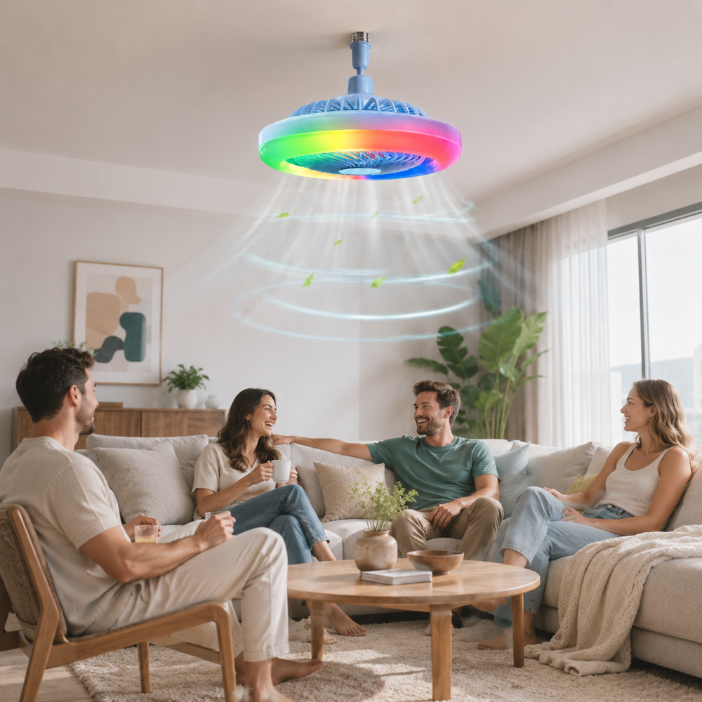 30W RGB LED ventilátorlámpa – multifunkciós mennyezeti lámpa ventilátorral (BBJH) 3