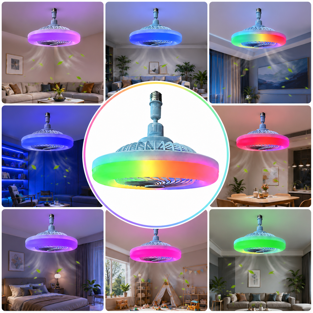 30W RGB LED ventilátorlámpa – multifunkciós mennyezeti lámpa ventilátorral (BBJH) 5
