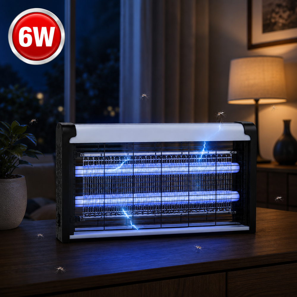 6W LED elektromos rovarcsapda – beltéri UV szúnyog- és légyirtó lámpa vegyszermentes működéssel (BBD)