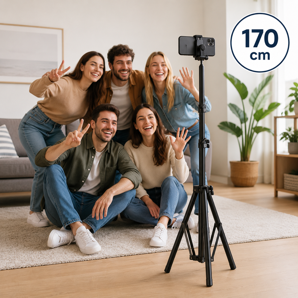 EZRA HL97-2 170 cm-es telefon tripod állvány – állítható mobiltelefon tartó fotózáshoz és videózáshoz (THM) 2