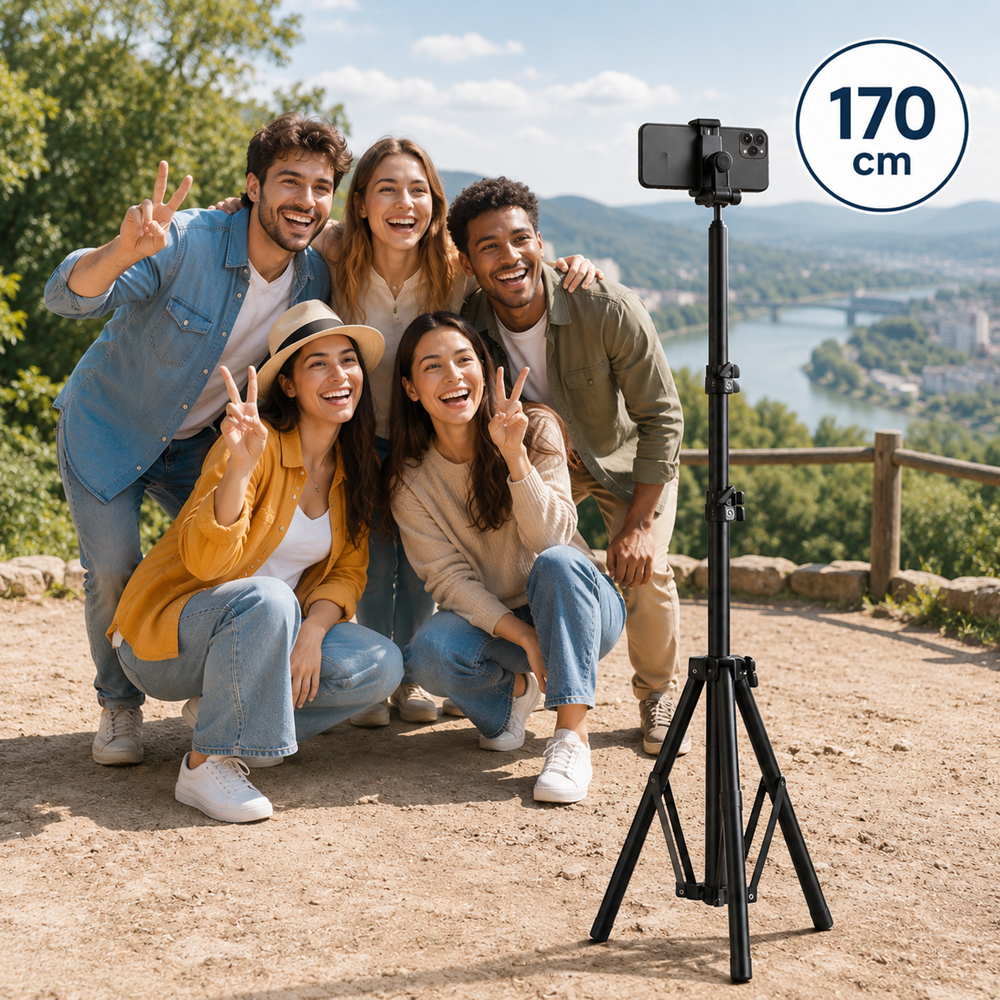 EZRA HL97-2 170 cm-es telefon tripod állvány – állítható mobiltelefon tartó fotózáshoz és videózáshoz (THM) 3