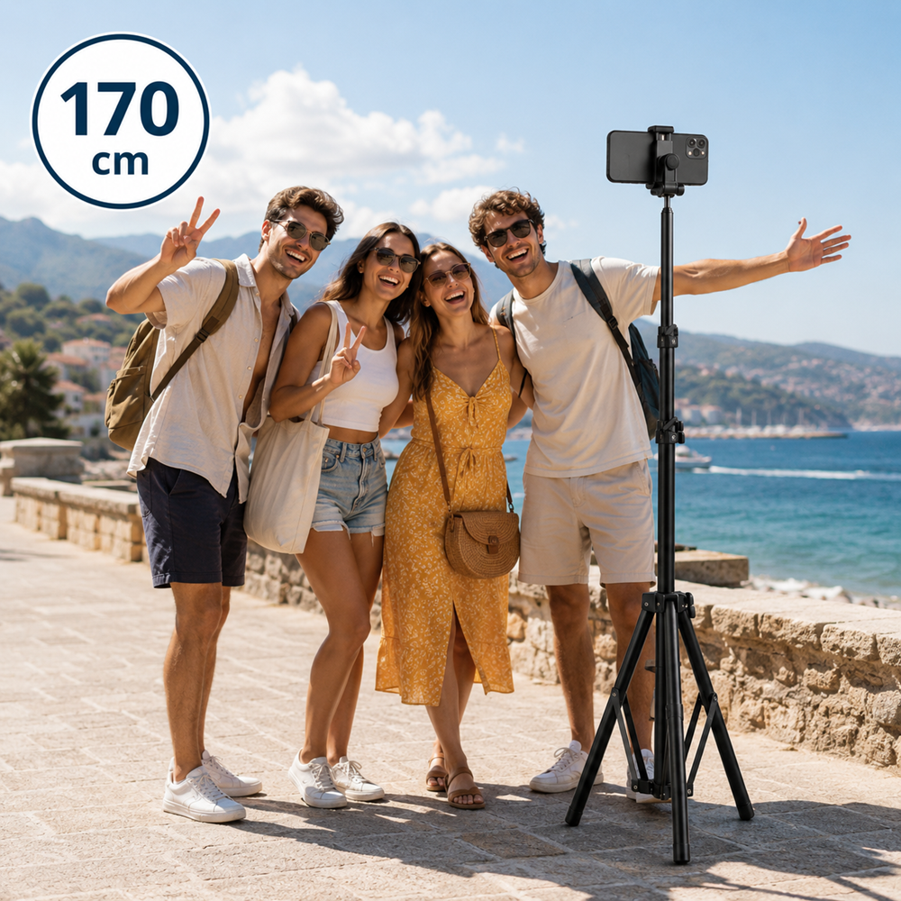 EZRA HL97-2 170 cm-es telefon tripod állvány – állítható mobiltelefon tartó fotózáshoz és videózáshoz (THM) 4