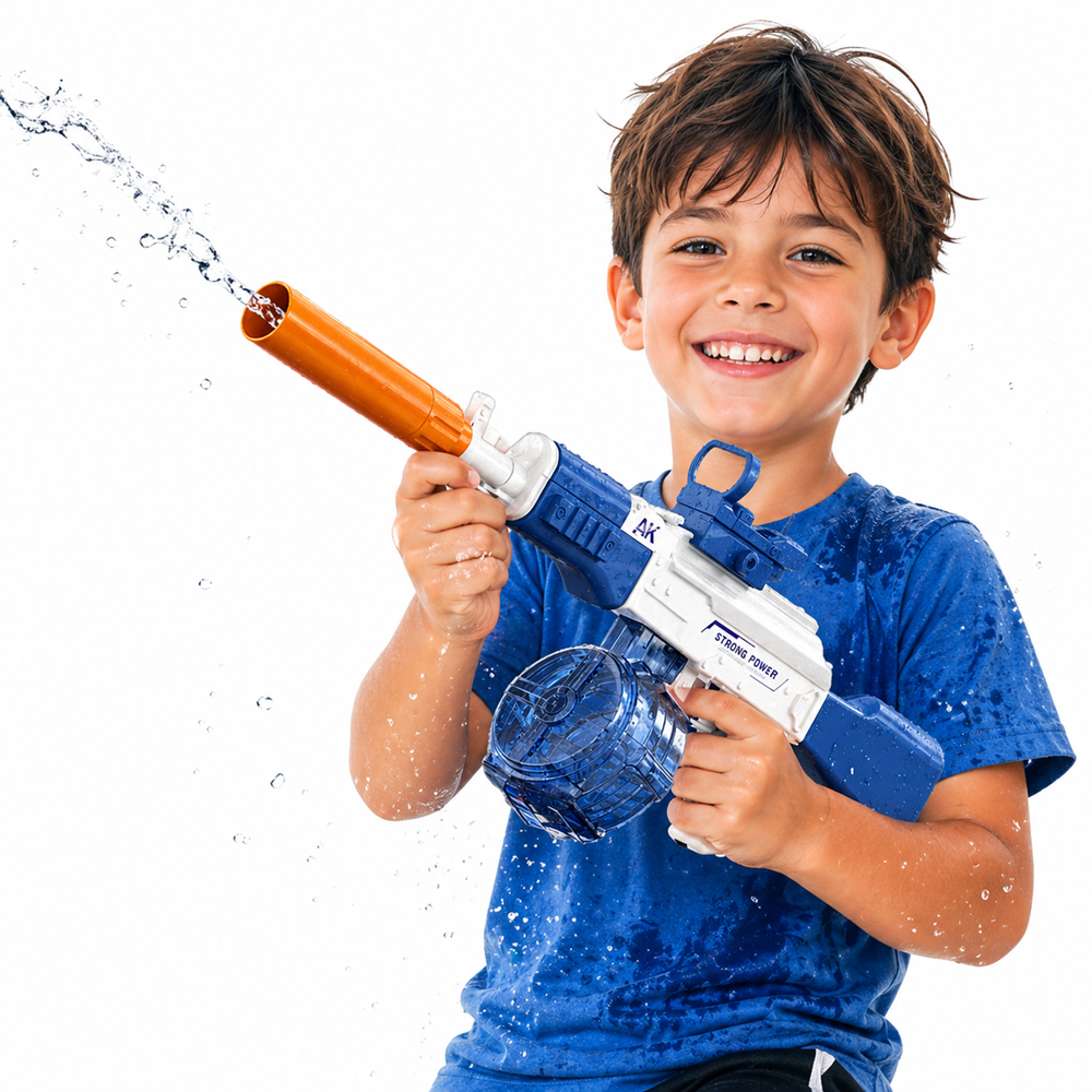 HydroStrike AK47 elektromos vízipisztoly – automata vízfegyver nagy tartállyal, kék (BBMJ) 1