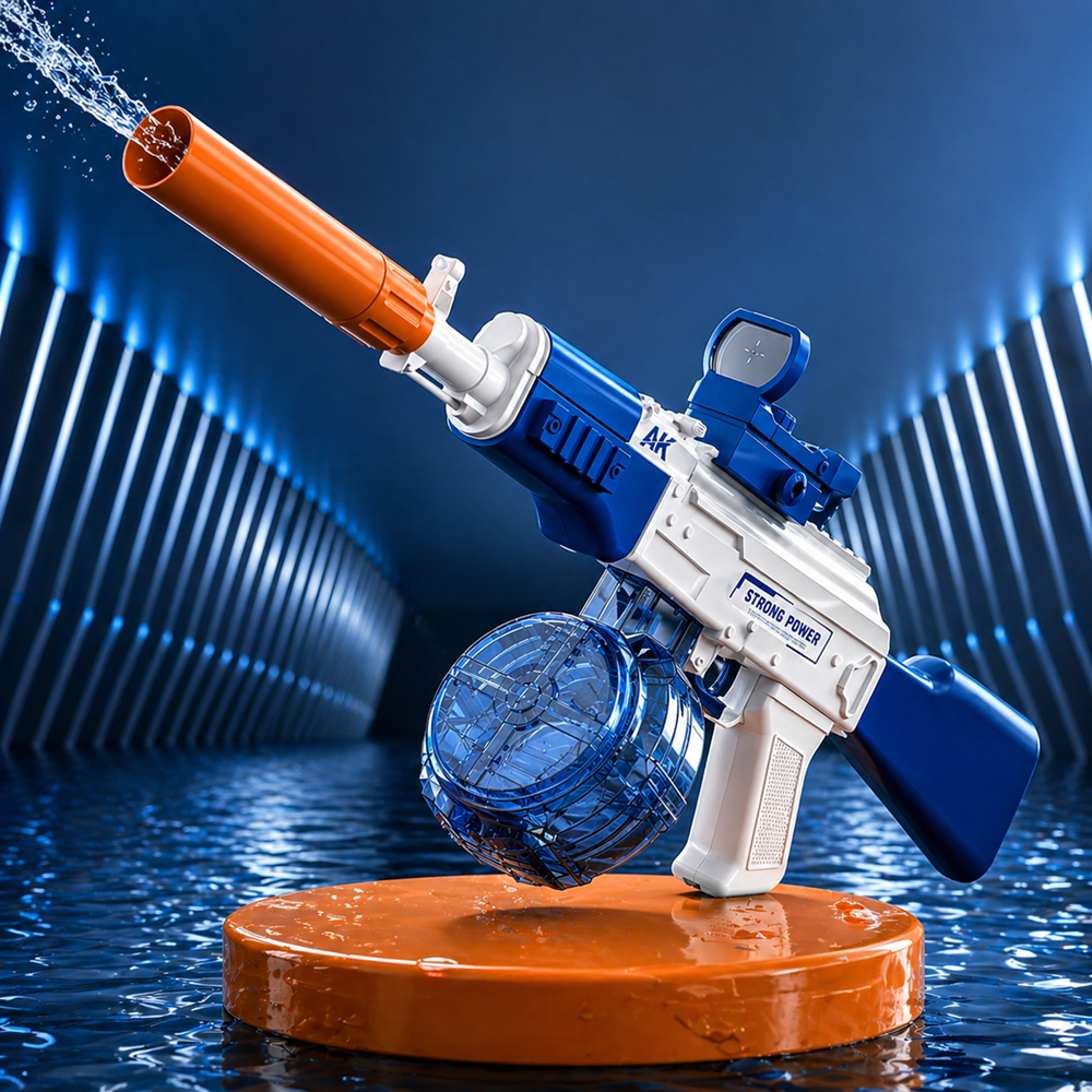 HydroStrike AK47 elektromos vízipisztoly – automata vízfegyver nagy tartállyal, kék (BBMJ) 5
