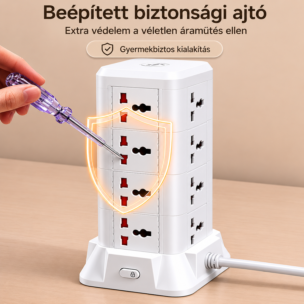 Többfunkciós LED asztali lámpa elosztóval, USB töltővel és vezeték nélküli telefontöltővel (BBD) 5