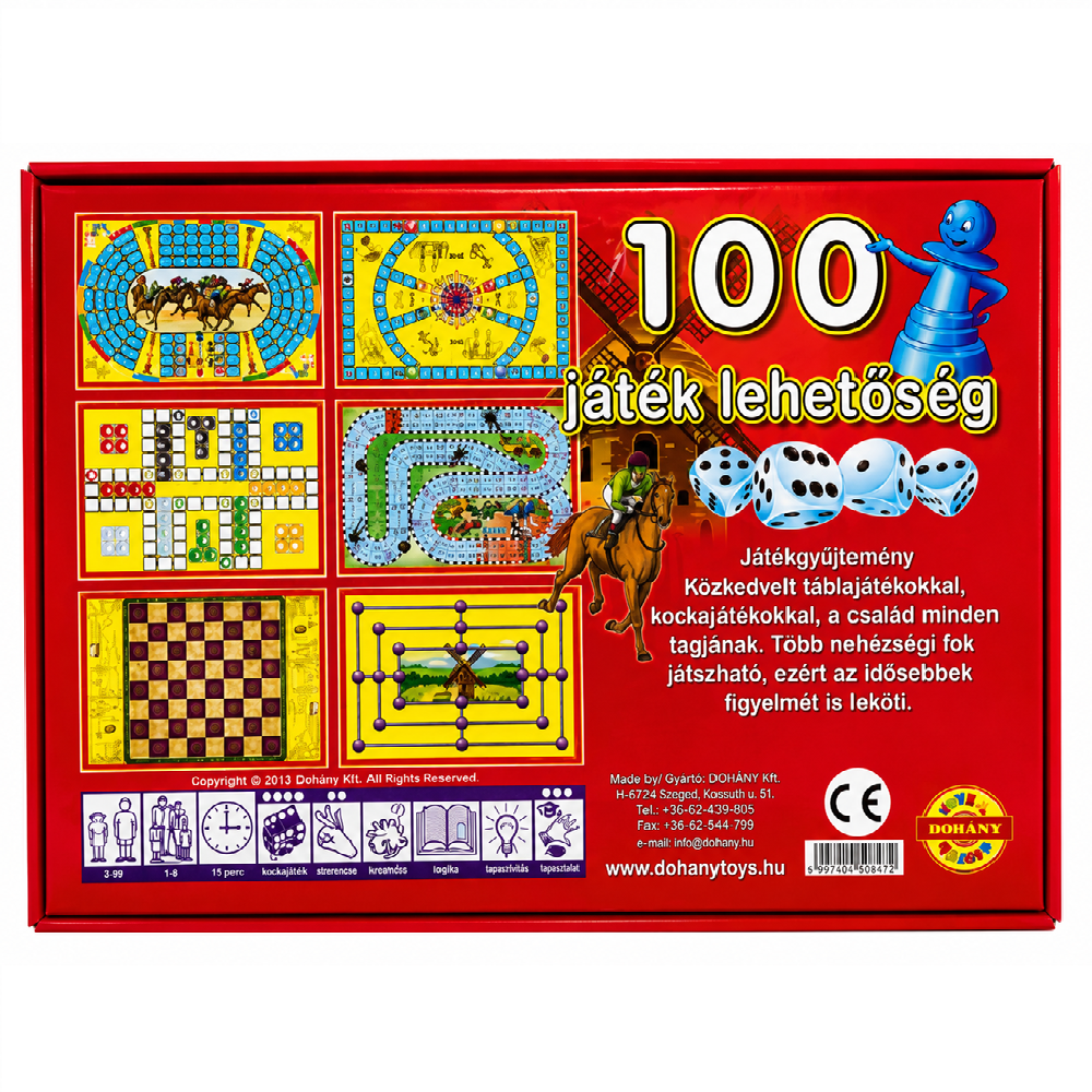 100 az 1-ben társasjáték gyűjtemény – klasszikus családi játékok minden korosztálynak (BBMJ)2