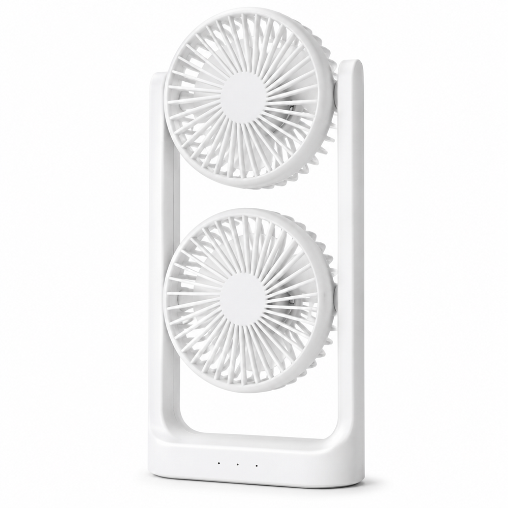 BreezeMax 360°-ban állítható duplafejes asztali ventilátor – USB, LED világítással 53202 (BBM)1